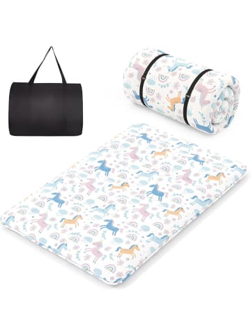 COSTWAY Tatami-Matte Bodenmatratze 140 x 200 cm in Hellblau