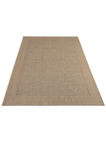 KADIMA DESIGN Teppich Kurzflor Unifarben Bordüre Wohnzimmer schmutzabweisend in Beige