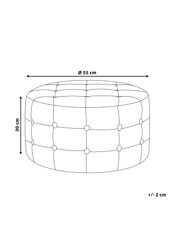 Beliani Pouf TAMPA in Weiß - (W) 55 x (H) 30 x (L) 55 cm