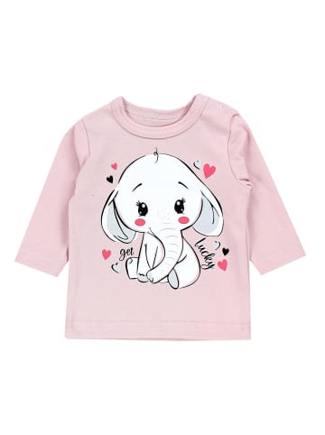 TupTam Unisex Baby Langarmshirt mit Spruch Aufdruck 3er Set in rosa-kombi