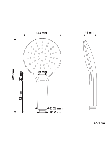 Beliani Wannenarmaturen IQUIRA in Silber - (W) 12 x (H) 23 x (L) 5 cm