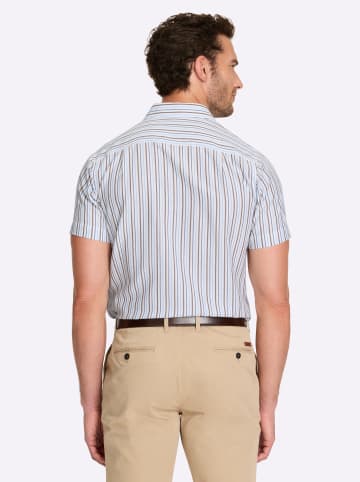 WITT WEIDEN Kurzarmhemd in braun-gestreift