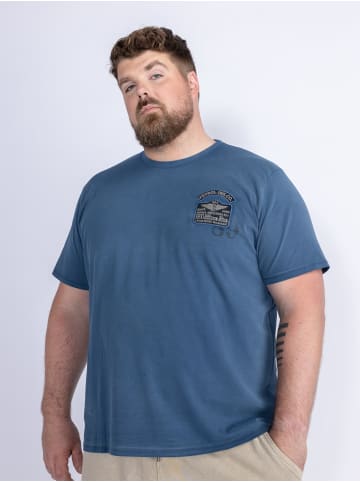 Petrol Industries T-Shirt mit Aufdruck in Plus Size Palmlife in Blau