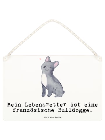 Mr. & Mrs. Panda Wandbild Holz Französische Bulldogge Lebensrett... in Weiß