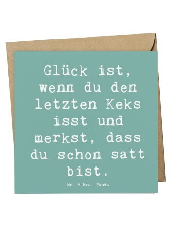 Mr. & Mrs. Panda Einladungskarte Spruch Glück Erfüllung mit Spruch in Meeresbrise