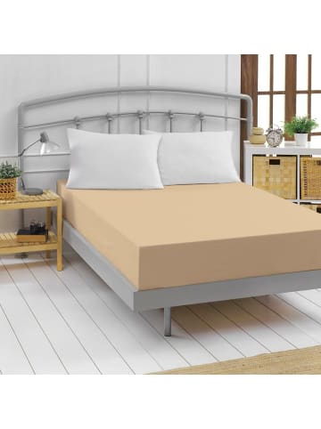 Traumschlaf Spannbettlaken Feinbiber Boxspring in sand