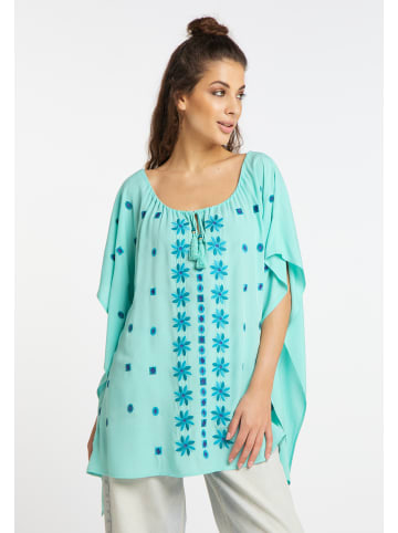 usha FESTIVAL Damen Poncho in Helltürkis Mehrfarbig