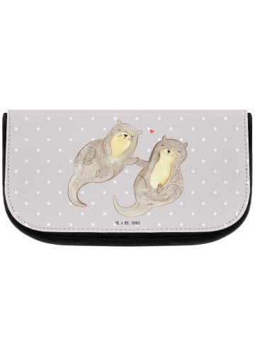 Mr. & Mrs. Panda kosmetiktäschchen Otter Hände halten ohne Spruch in Grau Pastell