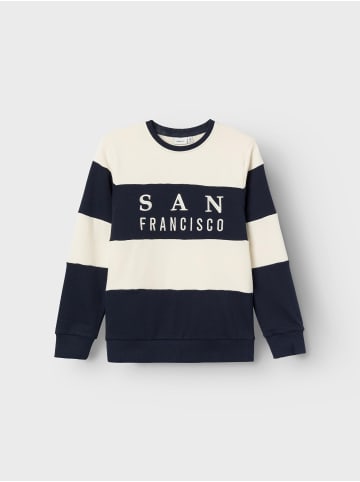 name it Lässiger Pullover Design Rundhals Sweater San Francisco in Blau-2