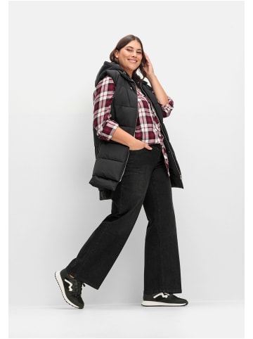 sheego Weite High-Waist-Jeans in black Denim