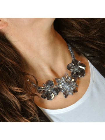 Steuer Modeschmuck Metall in grau