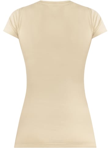 Janice 2 x Figurbetontes T-Shirt mit V-Ausschnitt Siena in Beige