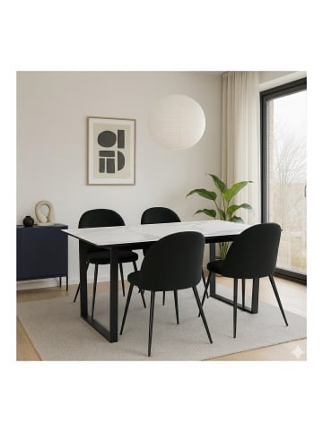 ebuy24 Essgruppe Tilst (5-teilig) Schwarz 160 x 90 cm