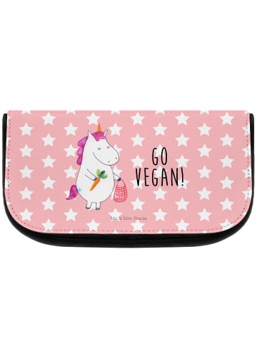 Mr. & Mrs. Panda Schminktasche Einhorn Vegan mit Spruch in Rot Pastell