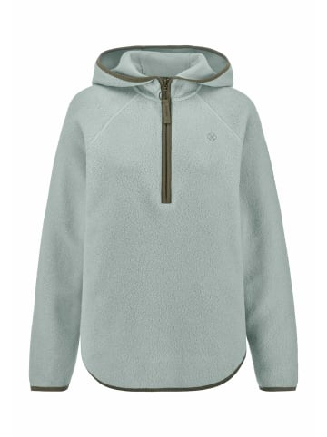 Hessnatur Fleece Hoodie in mattgrün