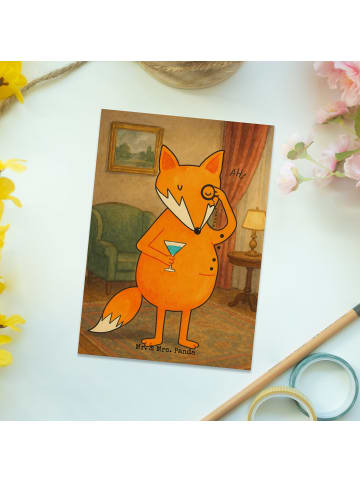 Mr. & Mrs. Panda Postkarte Fuchs Lord Design ohne Spruch in Weiß