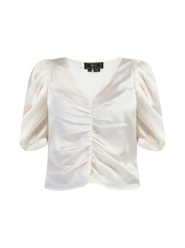 faina Damen Drapiertes Top in Wollweiss