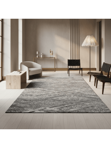 KADIMA DESIGN Teppich Hochflor Hoch-Tief Boho-Muster Polypropylen Wohnzimmer