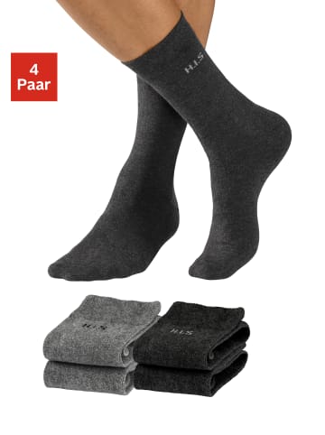 H.I.S Socken in 2x grau, 2x anthrazit