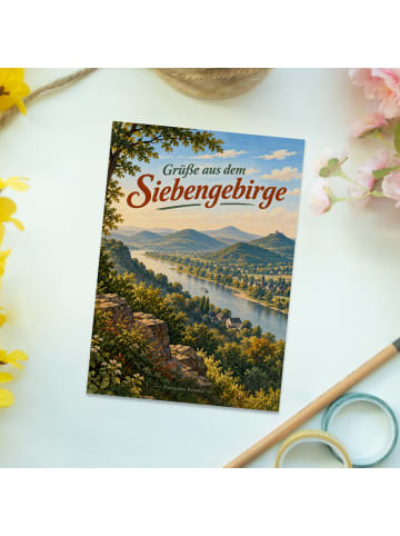 Ansichtskarte Landschaft klassisch Design mit S... in Weiß