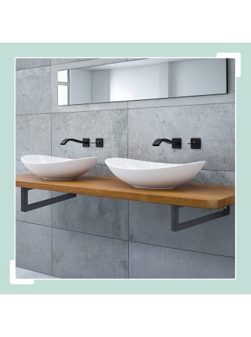 relaxdays 2 x Wandkonsole in Schwarz - 35 cm