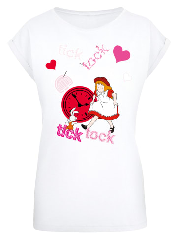 F4NT4STIC T-Shirt Alice im Wunderland Tick Tock in weiß