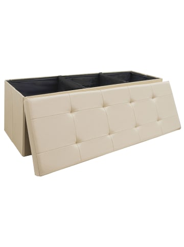 DuneDesign Faltbare Sitzbank Olvora mit 2 Trennwänden in Beige
