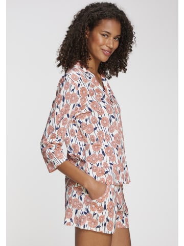 VIVANCE DREAMS Pyjamaoberteil in orange-weiß-gemustert