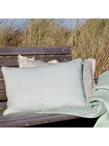 Chic Antique Kissenbezug Aix mit Vintage Streifenmuster aus 50x35 cm in grün