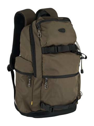 Camel Active TERRA Backpack aus recyceltem Nylon in Khaki