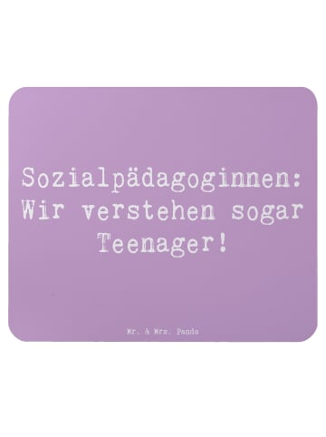Mr. & Mrs. Panda Mauspad Spruch Sozialpädagogin Herz mit Spruch in Lavendeltraum