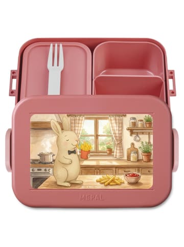 Mr. & Mrs. Panda Bento Box Hase Pommes Design ohne Spruch in Rot Pastell