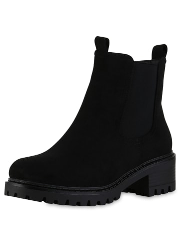 VAN HILL Klassische Stiefeletten Kristin in Schwarz Velours