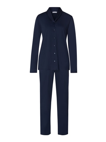 Hanro Pyjama Cotton Silk in deep navy
