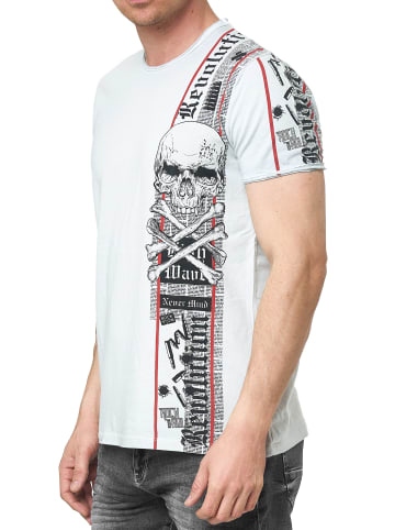 Rusty Neal Biker T-Shirt Front & Back Printed in Grau