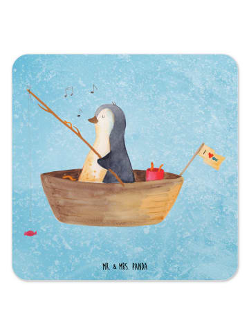 Mr. & Mrs. Panda Gläseruntersetzer Pinguin Angelboot ohne Spruch in Eisblau
