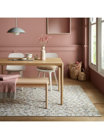 KADIMA DESIGN Teppich Kurzflor Kreuz Muster, Wohnzimmer in Multicolor-Erdtöne