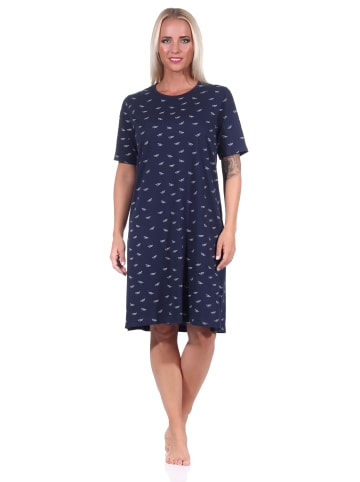 NORMANN kurzarm Nachthemd - 73254 in marine