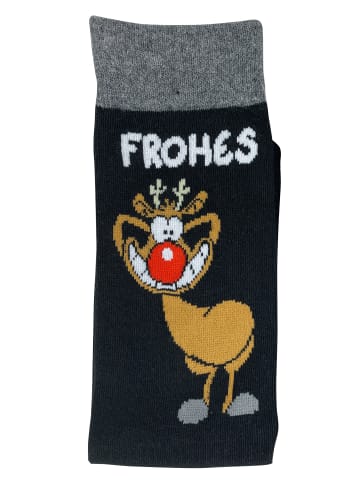 Ralph Ruthe Ralph Ruthe Socken - Rudi Frohes Fest Weihnachten in grau/schwarz