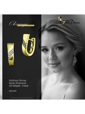 GoldDream Echtgold, 333er Gelbgold Damen Creolen Trapez Ohrring ca. 12mm
