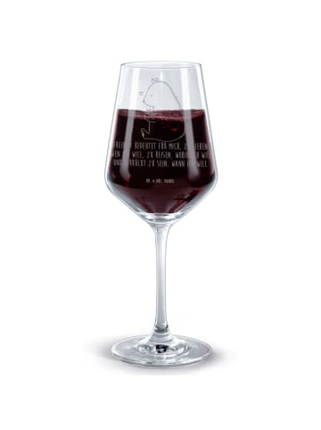 Mr. & Mrs. Panda Glas Rotwein Bär Marienkäfer mit Spruch in Transparent
