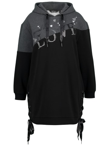 Ulla Popken Hoodie-Shirt in schwarz