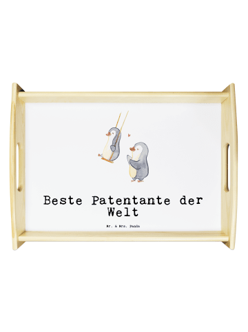 Mr. & Mrs. Panda Serviertablett Pinguin Beste Erfindungante der Wel... in Weiß