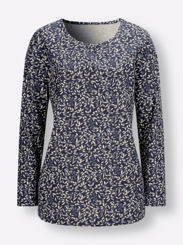 Sieh an! Langarm-Shirt in marine-rauchblau-bedruckt