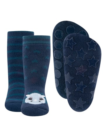 ewers 2er-Set Stoppersocken ABS Dino/Ringel in tinte