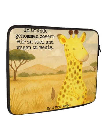 Mr. & Mrs. Panda Laptop Case Giraffe Zufrieden Design mit Spruch in Weiß