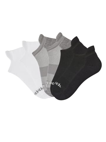Bench Sneakersocken in 2x weiß, 2x schwarz, 2x grau meliert