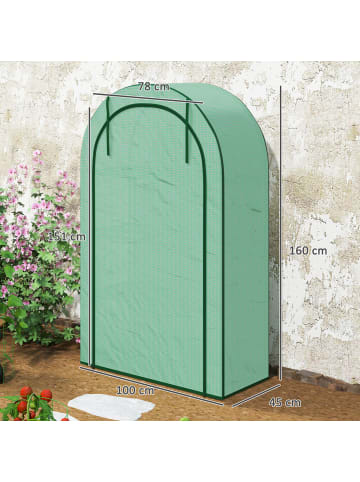 Outsunny Gewächshaus 100L x 45B x 160H cm Grün