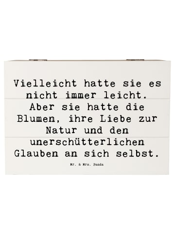 Mr. & Mrs. Panda Holzkiste Spruch Hoffnung und Liebe mit Spruch in Weiß