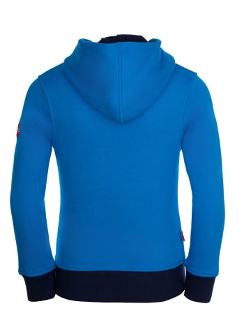 Trollkids Hoodie Pullover mit Kapuze "Troll" in Azurblau/Bronze